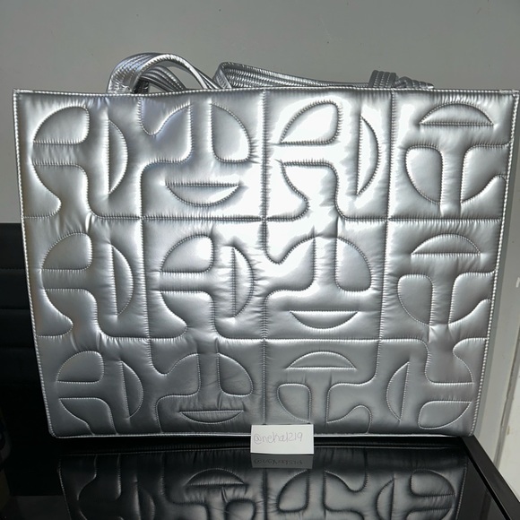 Telfar Handbags - Moose Knuckles x Telfar Quilted Large Shopper - Silver